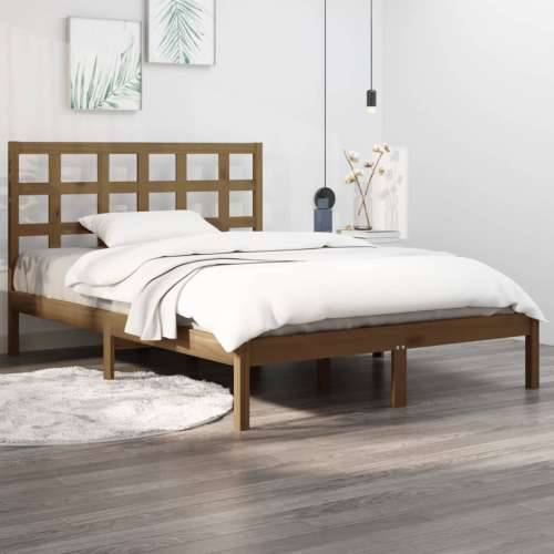 Okvir za krevet od masivne borovine boja meda 200 x 200 cm - boja meda 200 x 200 cm Cijena