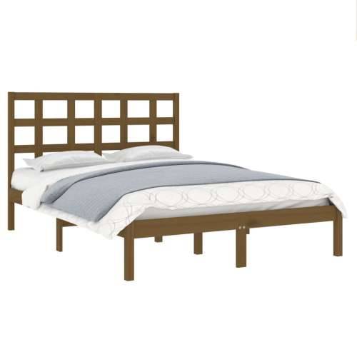 Okvir za krevet od masivne borovine boja meda 200 x 200 cm - boja meda 200 x 200 cm Cijena