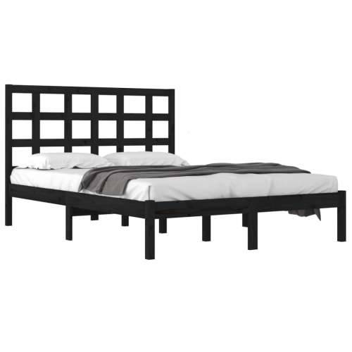 Okvir za krevet od masivne borovine crni 200 x 200 cm - Crna 200 x 200 cm Cijena