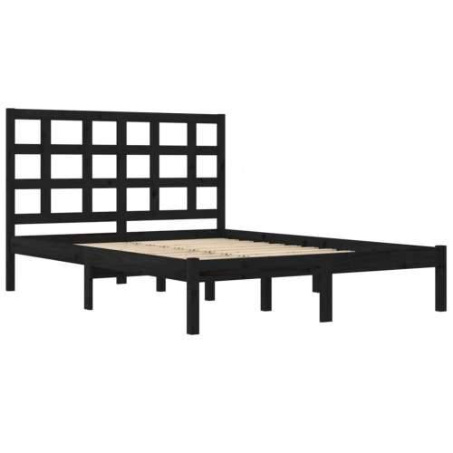 Okvir za krevet od masivne borovine crni 200 x 200 cm - Crna 200 x 200 cm Cijena