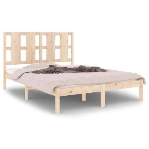 Okvir za krevet od masivnog drva 135 x 190 cm bračni - Prirodna 135 x 190 cm Cijena