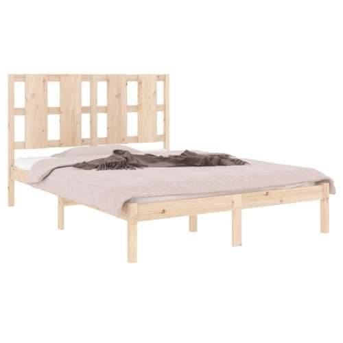 Okvir za krevet od masivnog drva 135 x 190 cm bračni - Prirodna 135 x 190 cm Cijena