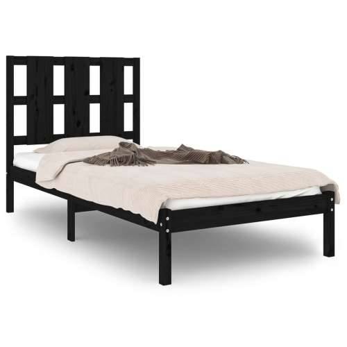 Okvir za krevet od masivne borovine crni 100 x 200 cm - Crna 100 x 200 cm Cijena