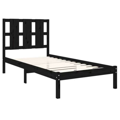 Okvir za krevet od masivne borovine crni 100 x 200 cm - Crna 100 x 200 cm Cijena