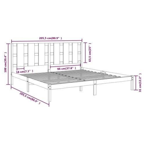 Okvir za krevet od masivne borovine boja meda 200 x 200 cm - boja meda 200 x 200 cm Cijena