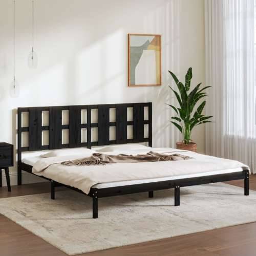 Okvir za krevet od masivne borovine crni 200 x 200 cm - Crna 200 x 200 cm Cijena