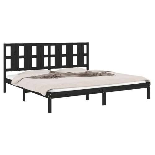 Okvir za krevet od masivne borovine crni 200 x 200 cm - Crna 200 x 200 cm Cijena
