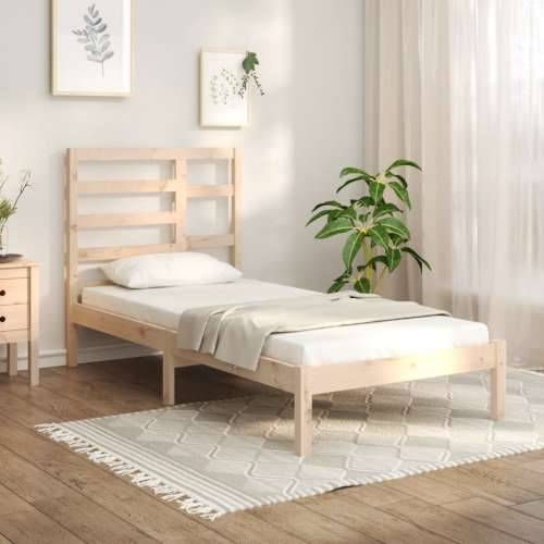 Okvir za krevet od masivnog drva 75 x 190 cm jednokrevetni - Prirodna 75 x 190 cm Cijena