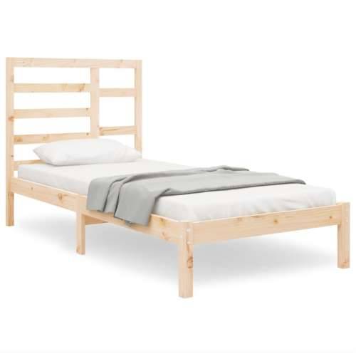 Okvir za krevet od masivnog drva 75 x 190 cm jednokrevetni - Prirodna 75 x 190 cm Cijena