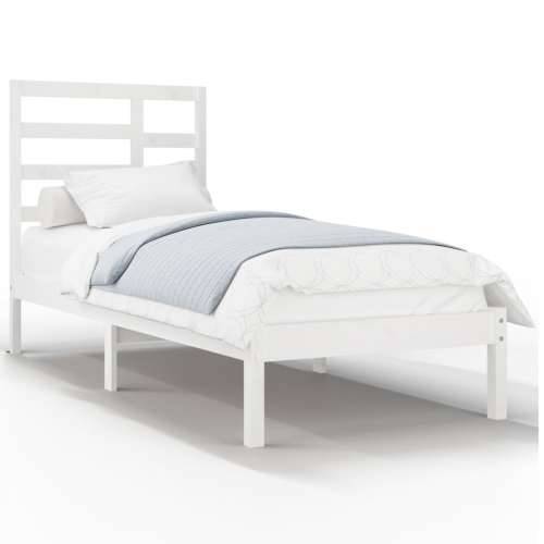 Okvir za krevet bijeli od masivnog drva 90 x 190 cm mali - Bijela 90 x 190 cm Cijena