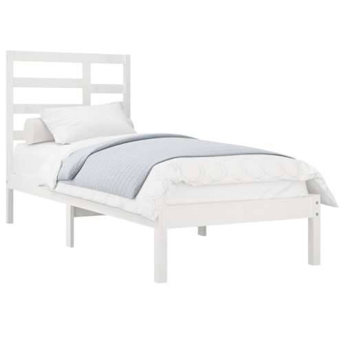 Okvir za krevet bijeli od masivnog drva 90 x 190 cm mali - Bijela 90 x 190 cm Cijena