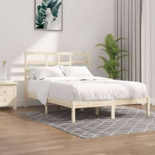 Okvir za krevet od masivnog drva 135 x 190 cm bračni Prirodna 135 x 190 cm Cijena