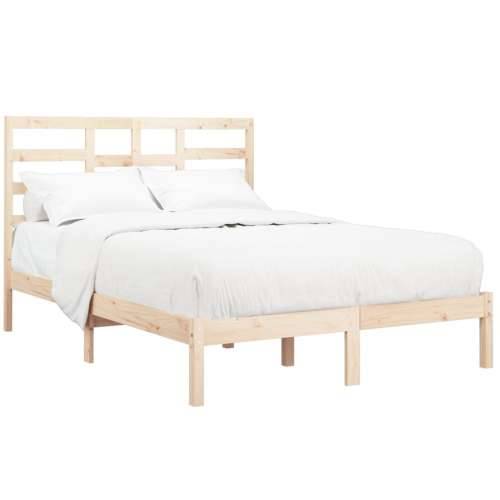 Okvir za krevet od masivnog drva 140 x 190 cm - Prirodna 140 x 190 cm Cijena