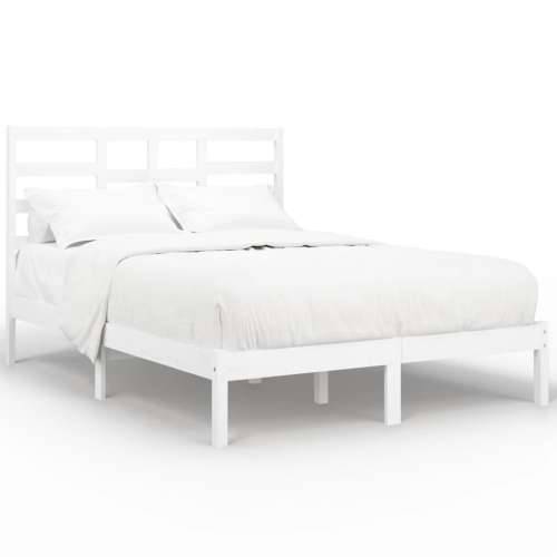 Okvir za krevet od masivne borovine bijeli 140 x 190 cm - Bijela 140 x 190 cm Cijena