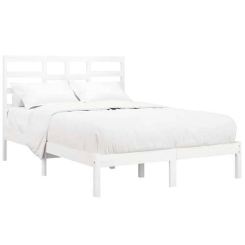 Okvir za krevet od masivne borovine bijeli 140 x 190 cm - Bijela 140 x 190 cm Cijena