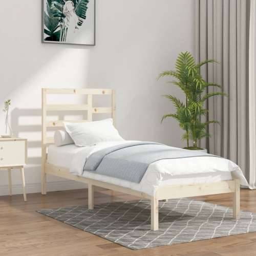 Okvir za krevet od masivnog drva 90 x 200 cm Prirodna 90 x 200 cm Cijena