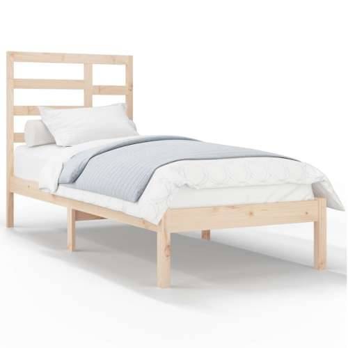 Okvir za krevet od masivnog drva 90 x 200 cm Prirodna 90 x 200 cm Cijena