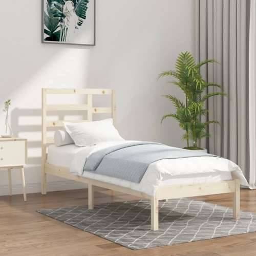 Okvir za krevet od masivnog drva 100 x 200 cm Prirodna 100 x 200 cm Cijena