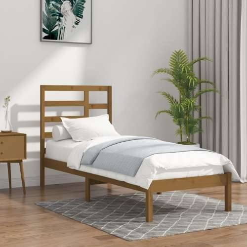 Okvir za krevet od masivnog drva smeđa boja meda 100 x 200 cm - boja meda 100 x 200 cm Cijena