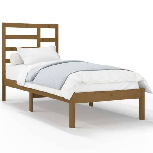 Okvir za krevet od masivnog drva smeđa boja meda 100 x 200 cm - boja meda 100 x 200 cm Cijena