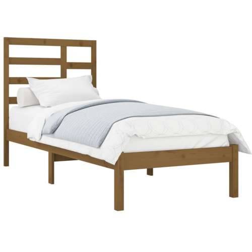 Okvir za krevet od masivnog drva smeđa boja meda 100 x 200 cm - boja meda 100 x 200 cm Cijena