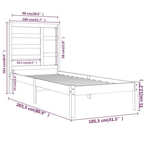 Okvir za krevet od masivnog drva smeđa boja meda 100 x 200 cm - boja meda 100 x 200 cm Cijena