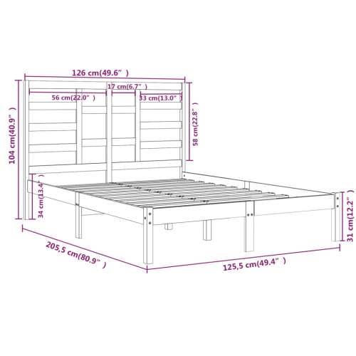 Okvir za krevet od masivne borovine bijeli 120 x 200 cm - Bijela 120 x 200 cm Cijena