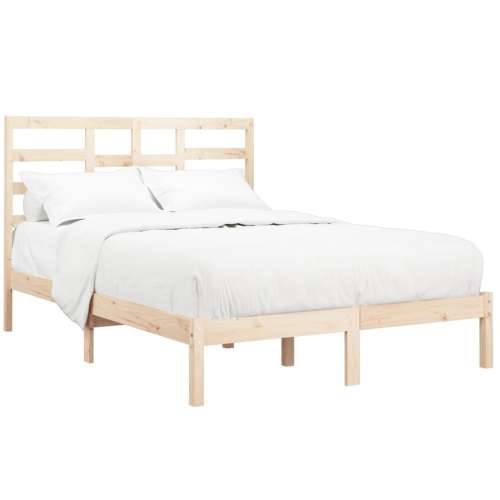 Okvir za krevet od masivnog drva 150 x 200 cm veliki bračni - Prirodna 150 x 200 cm Cijena