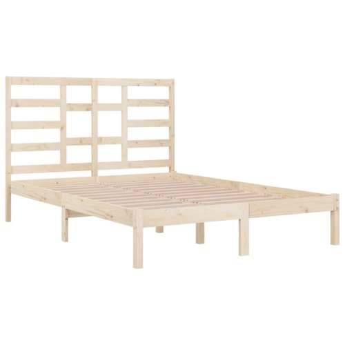 Okvir za krevet od masivnog drva 150 x 200 cm veliki bračni - Prirodna 150 x 200 cm Cijena