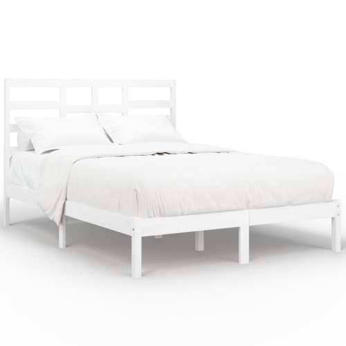 Okvir za krevet od masivnog drva bijeli 160 x 200 cm - Bijela 160 x 200 cm Cijena