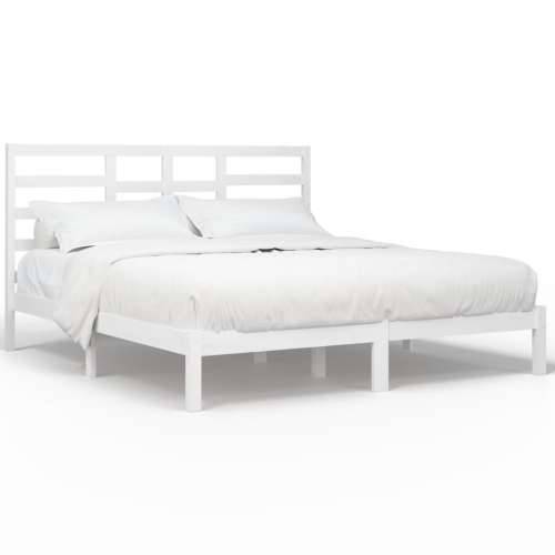 Okvir za krevet od masivne borovine bijeli 200 x 200 cm - Bijela 200 x 200 cm Cijena