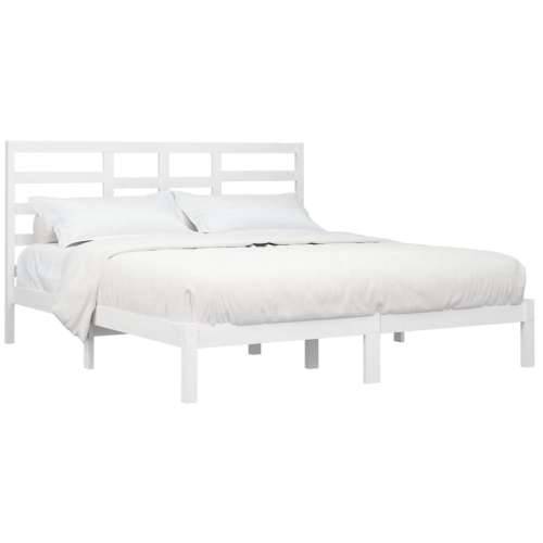 Okvir za krevet od masivne borovine bijeli 200 x 200 cm - Bijela 200 x 200 cm Cijena
