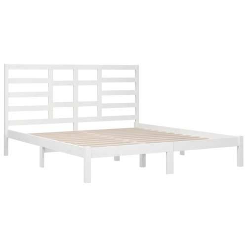 Okvir za krevet od masivne borovine bijeli 200 x 200 cm - Bijela 200 x 200 cm Cijena