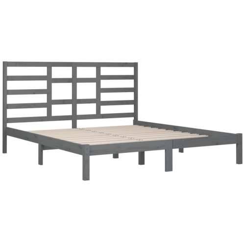 Okvir za krevet od masivne borovine sivi 200 x 200 cm - Siva 200 x 200 cm Cijena
