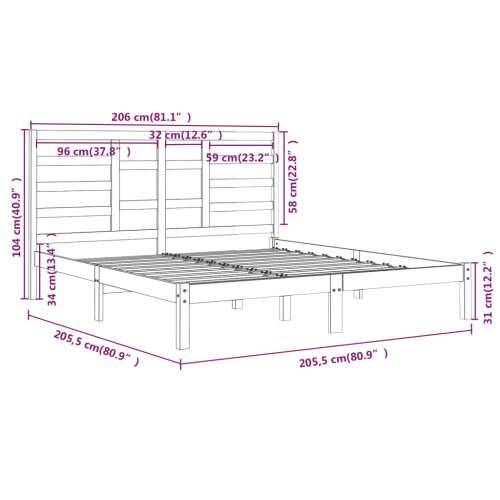 Okvir za krevet od masivne borovine sivi 200 x 200 cm - Siva 200 x 200 cm Cijena