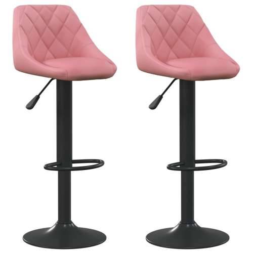 Barski stolci 2 kom ružičasti baršunasti Cijena
