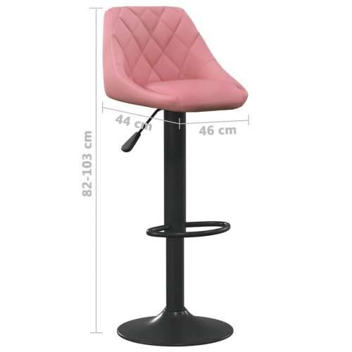 Barski stolci 2 kom ružičasti baršunasti Cijena