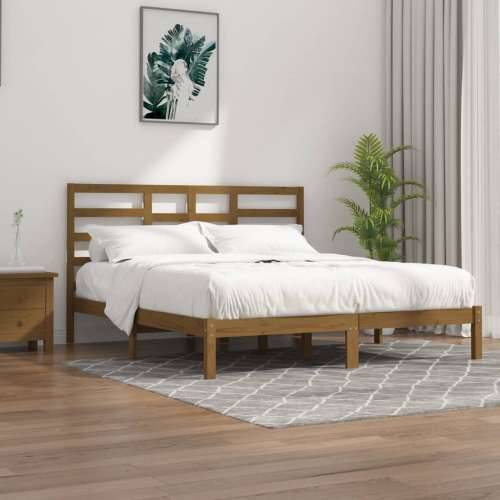 Okvir za krevet od masivne borovine boja meda 200 x 200 cm - boja meda 200 x 200 cm Cijena