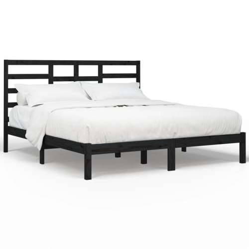 Okvir za krevet od masivne borovine crni 200 x 200 cm - Crna 200 x 200 cm Cijena
