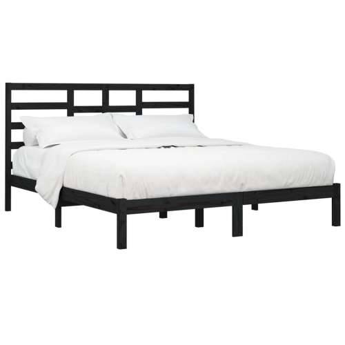 Okvir za krevet od masivne borovine crni 200 x 200 cm - Crna 200 x 200 cm Cijena