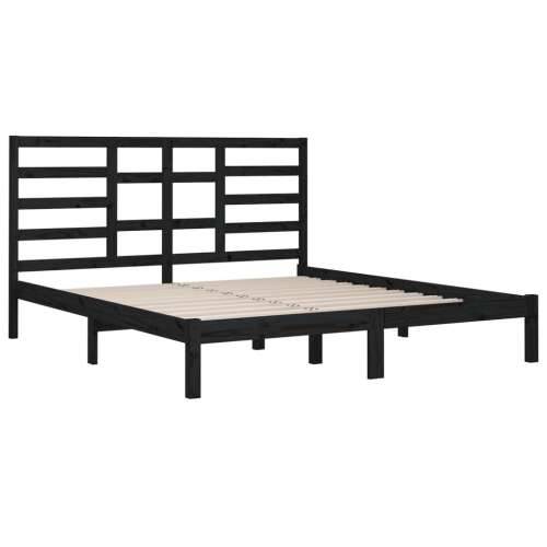 Okvir za krevet od masivne borovine crni 200 x 200 cm - Crna 200 x 200 cm Cijena
