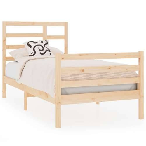 Okvir za krevet od masivnog drva 90 x 190 cm jednokrevetni Prirodna 90 x 190 cm Cijena