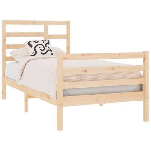 Okvir za krevet od masivnog drva 90 x 190 cm jednokrevetni Prirodna 90 x 190 cm Cijena