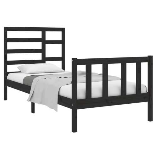 Okvir za krevet od masivnog drva crni 75 x 190 cm mali - Crna 75 x 190 cm Cijena