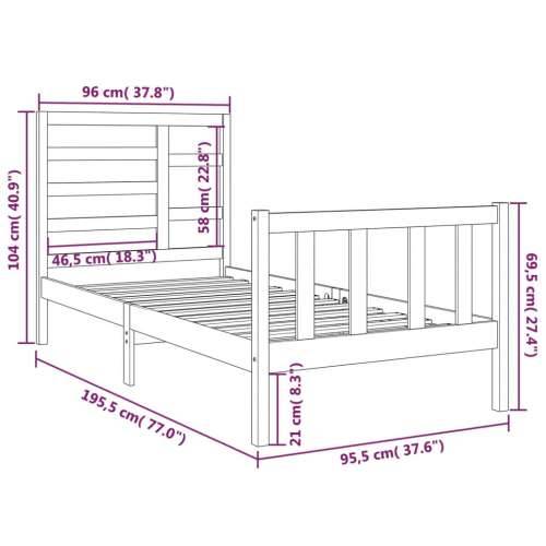 Okvir za krevet od masivnog drva 90 x 190 cm jednokrevetni Prirodna 90 x 190 cm Cijena