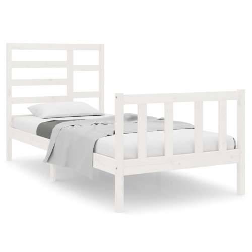 Okvir za krevet bijeli od masivnog drva 90 x 190 cm mali - Bijela 90 x 190 cm Cijena