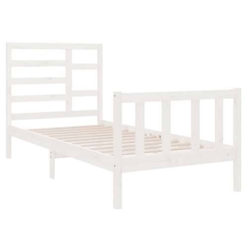Okvir za krevet bijeli od masivnog drva 90 x 190 cm mali - Bijela 90 x 190 cm Cijena