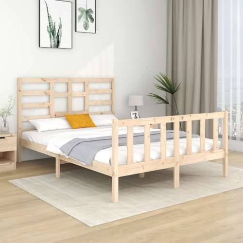 Okvir za krevet od masivnog drva 140 x 190 cm - Prirodna 140 x 190 cm Cijena