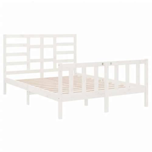 Okvir za krevet od masivnog drva bijeli 140 x 190 cm Bijela 140 x 190 cm Cijena