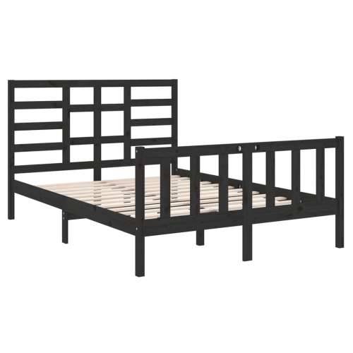 Okvir za krevet od masivnog drva crni 140 x 190 cm - Crna 140 x 190 cm Cijena